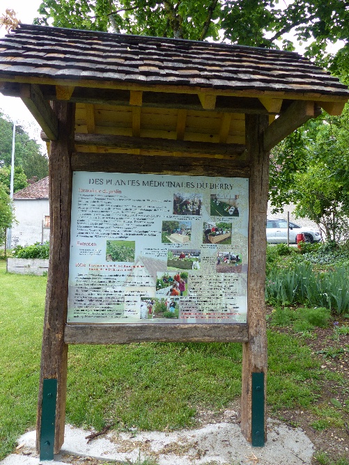 Panneau de présentation de la collection de plantes médicinales du Berry